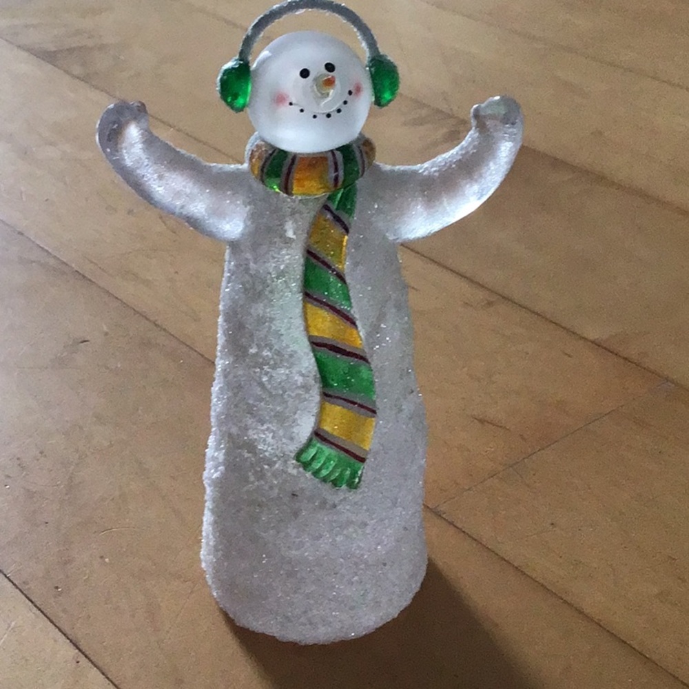 Avon Snowman frosted glass